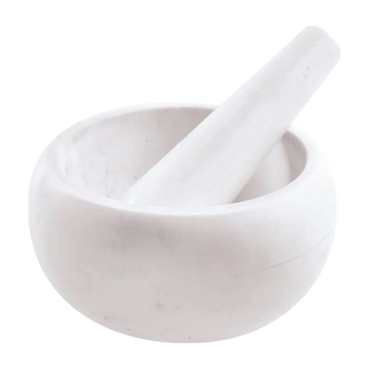 Mortier et pilon en marbre blanc