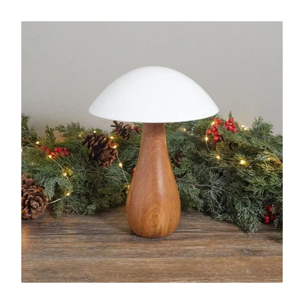 Champignon en bois de manguier et émail, surdimensionné grand
